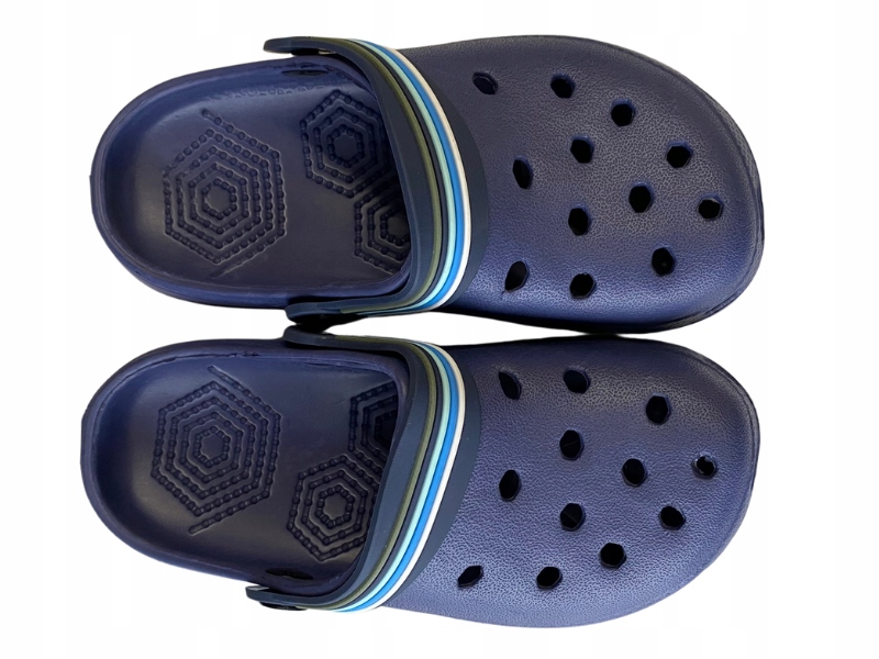 NEWS 5624 KROKSY LEKKIE KLAPKI DZIECIĘCE NA LATO NAVY GRANATOWE R 31 Kolor niebieski