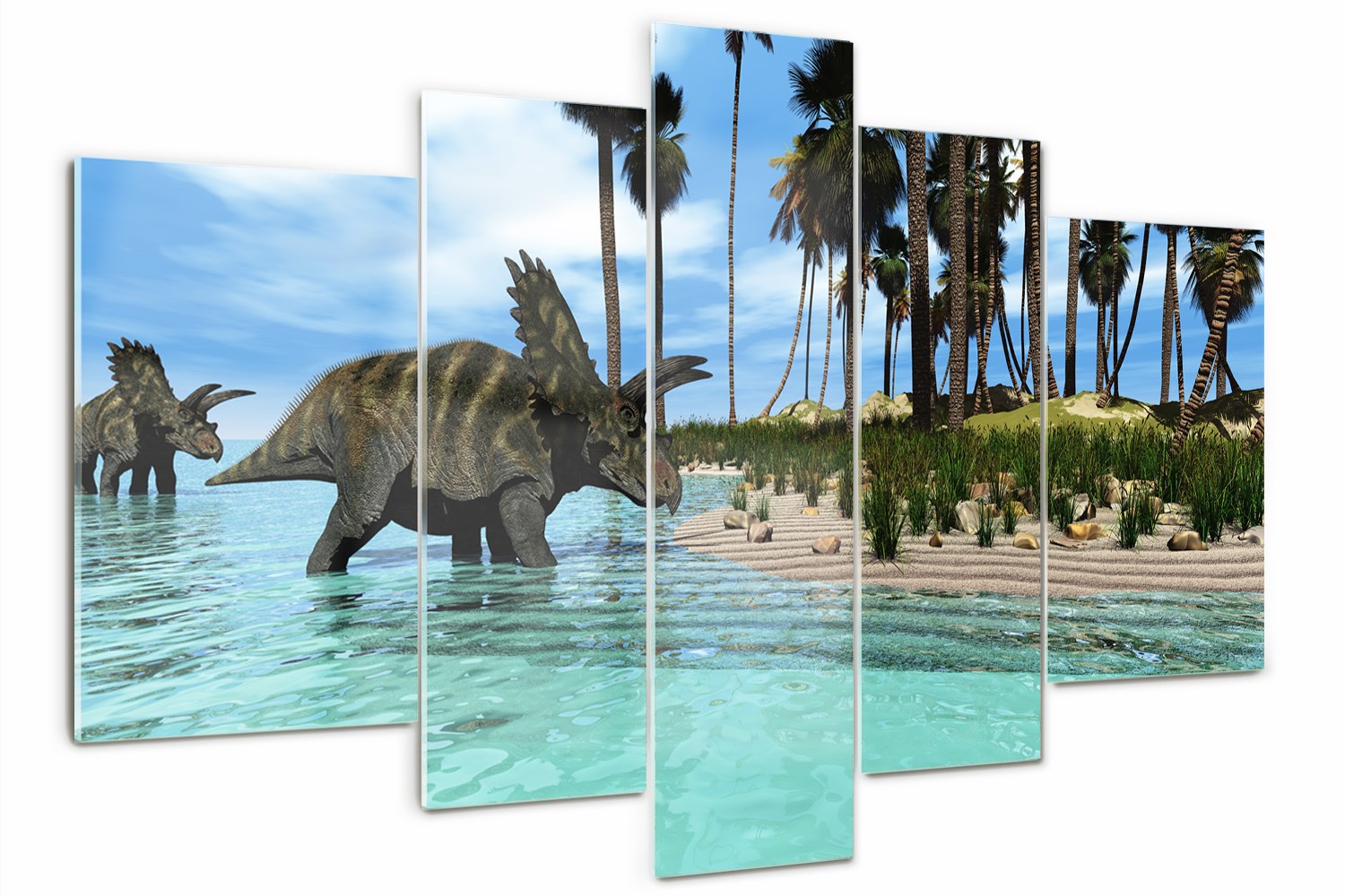 

Foto Obraz szklany tryptyk nowoczesny Dinozaury