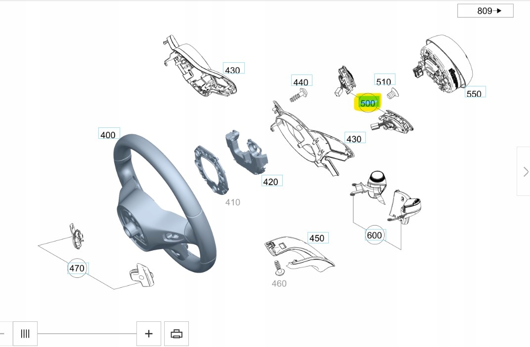 Przycisk Kierownicy Sterowanie Mercedes AMG - A0999051304 - galeria