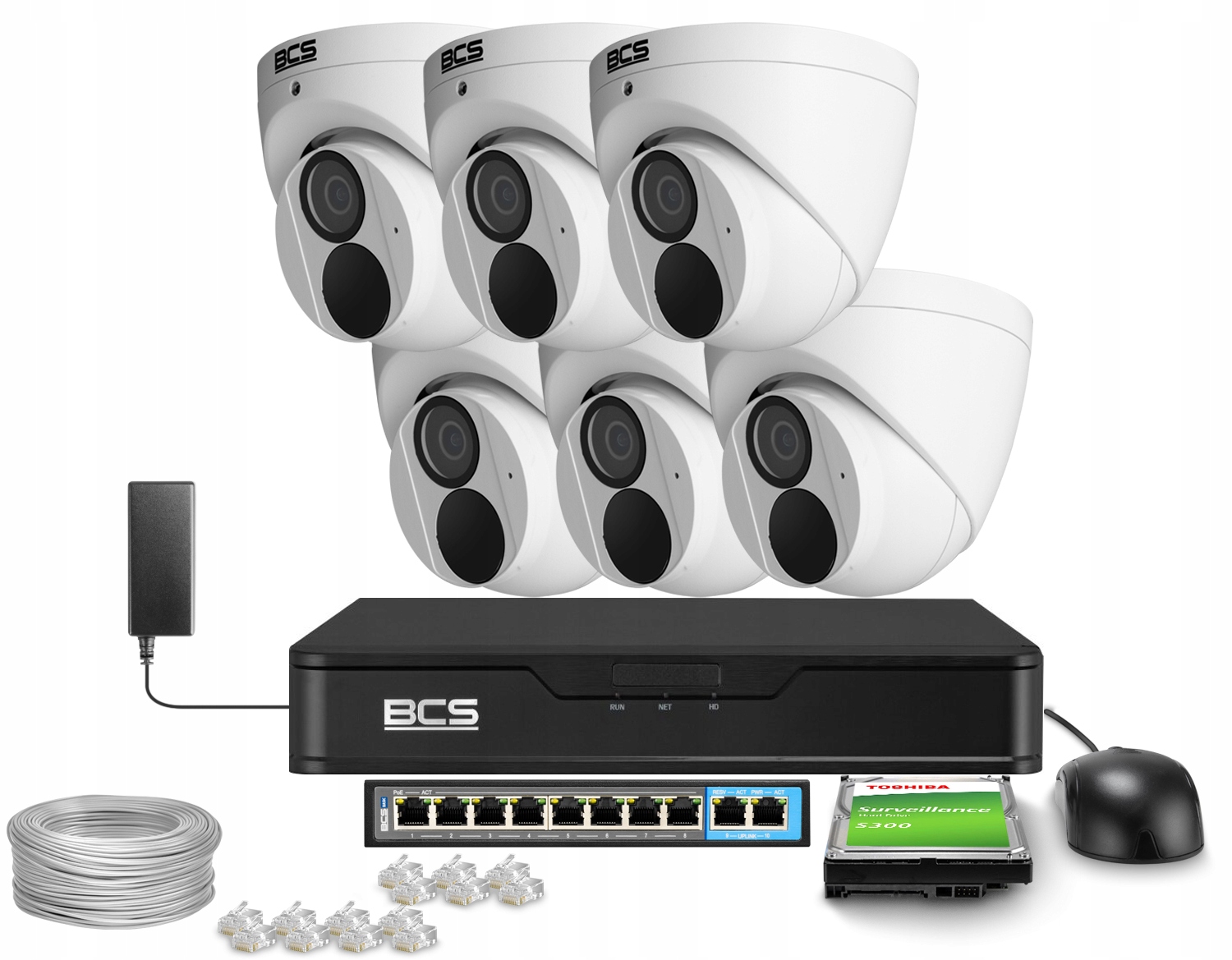 Zestaw do Monitoringu 6x BCS-P-EIP28FWR3-AI2 8MPx Funkcje inteligentne