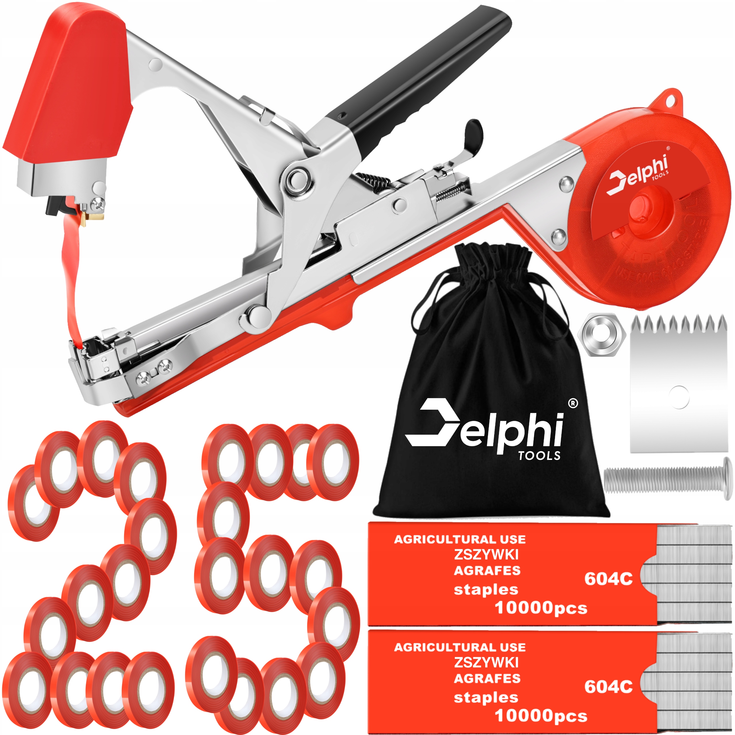 Tapener Zszywacz Ogrodniczy Szkółkarski Do Wiązania Roślin 25xTAŚMA Zszywki