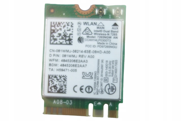 

Oryg Karta sieciowa 7265 Dual Band Wlan WiFi 81WMJ