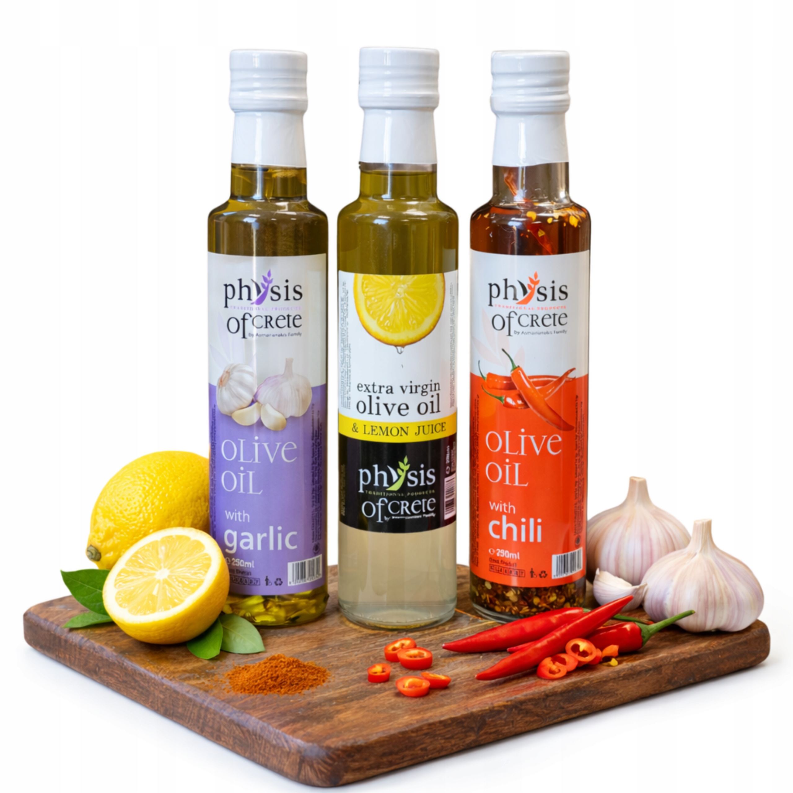 Oliwa z oliwek Extra Virgin 250 ml Zestaw 3 Oliw Smakowych Physis of Crete