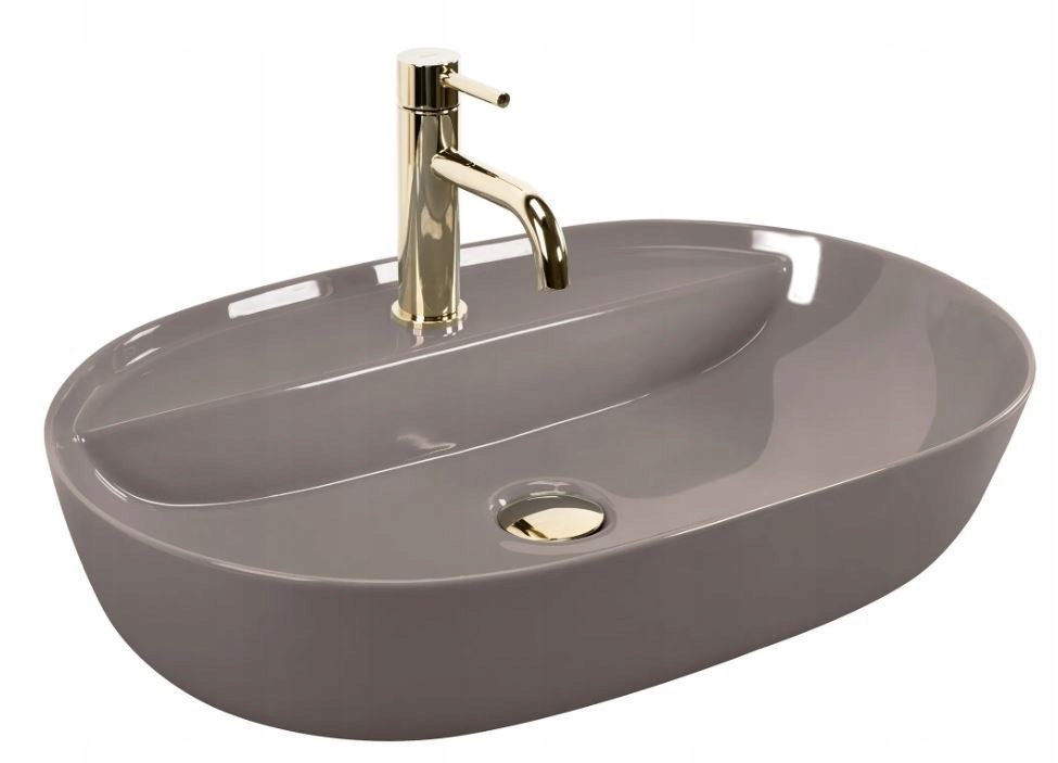 Umyvadlo Aura 61 Beige Shiny Na Desku