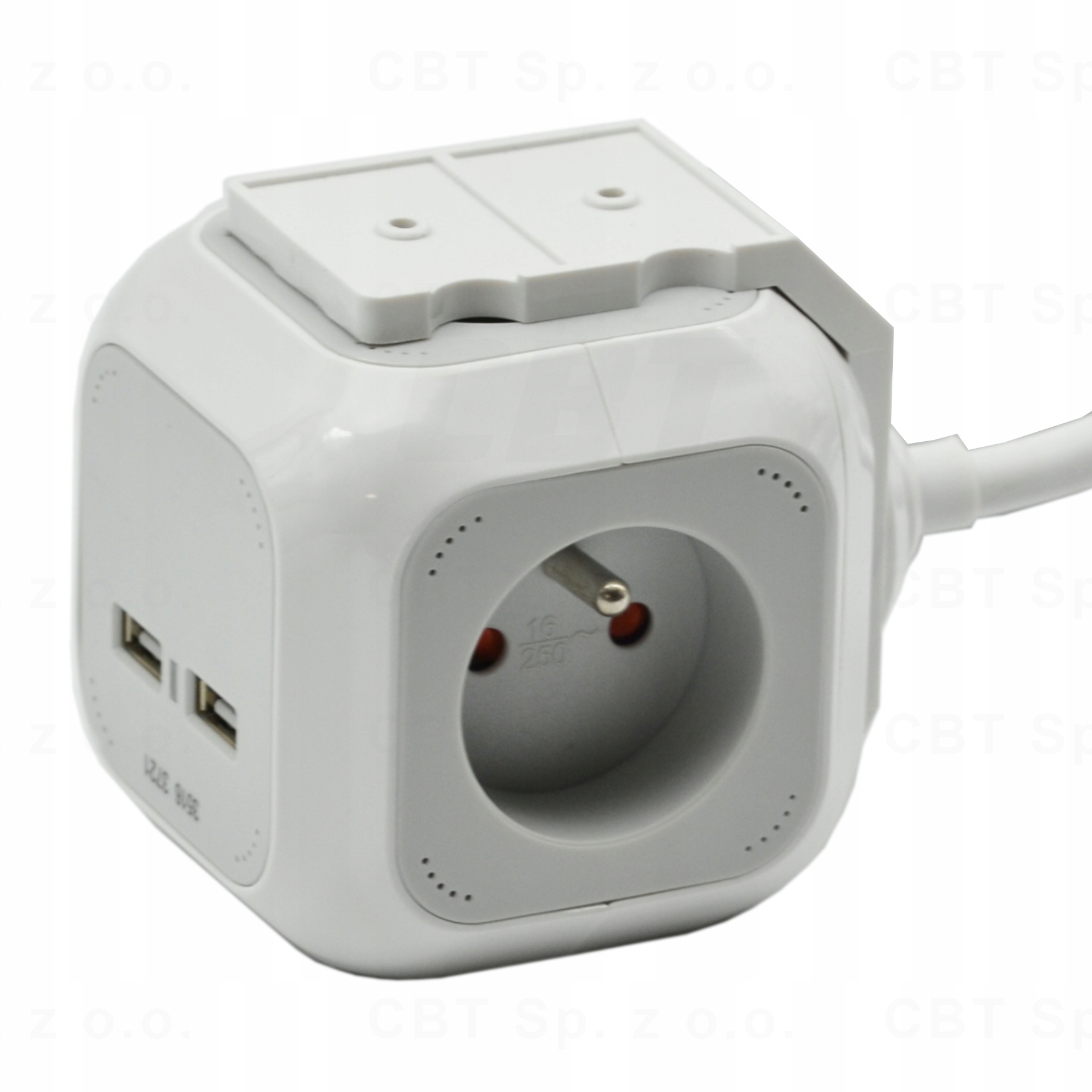 PRZEDŁUŻACZ KOSTKA CUBE ŁADOWARKA 2 x USB NA BIURKO 4 GNIAZDA KABEL 1,4 M Model 1150100