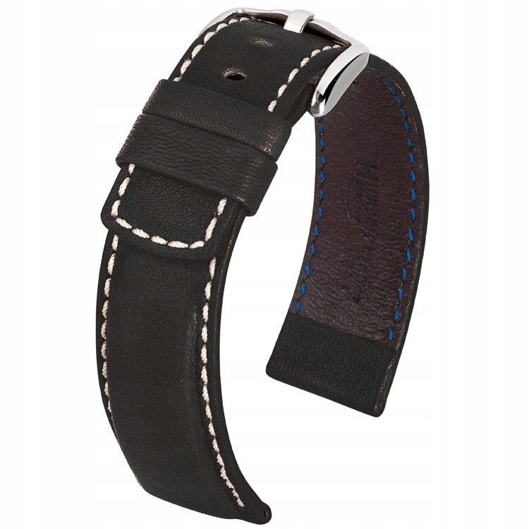 Černý kožený opasek 24 mm Hirsch Mariner 14502150-2-24 (L)