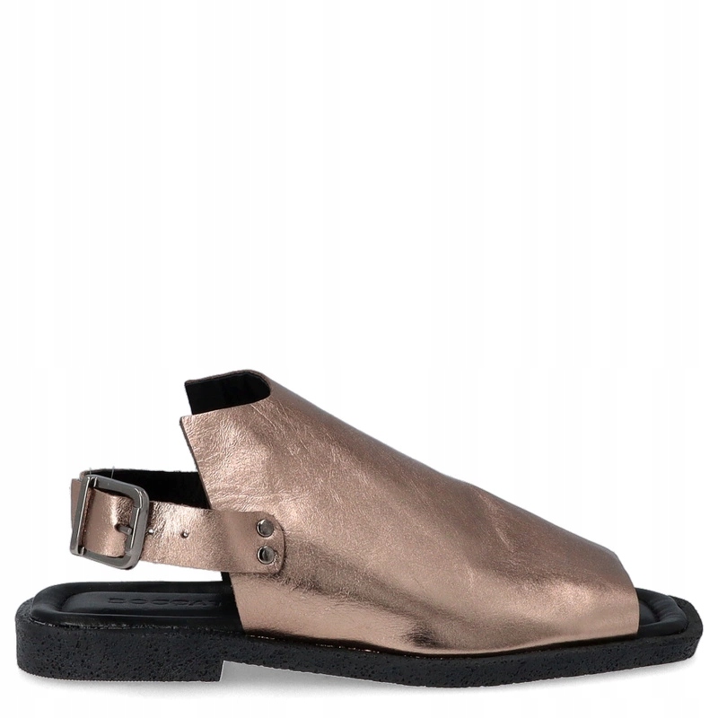 Zabudované sandálky z kůže Boccato 500 2230 Metalické 40