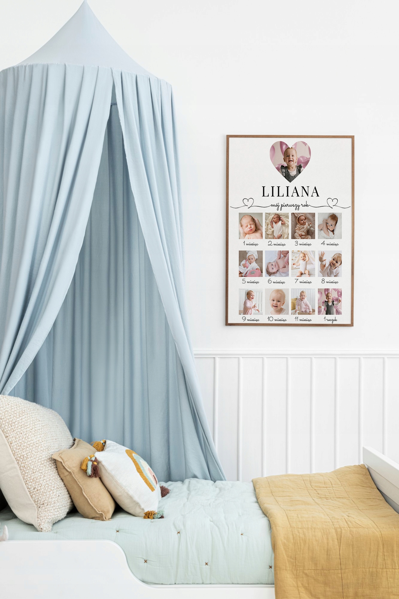 PLAKAT 70x50cm ROCZEK DZIECKA Prezent Twoje Zdjęcia Foto Kolaż Twój Tekst Rodzaj bez ramy