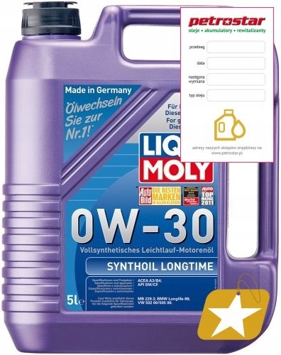 LIQUI MOLY SYNTHOIL LONGTIME 0W30 5L - 8977