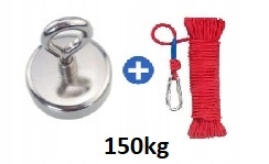 

Uchwyt magnetyczny Hak magnes neodymowy 150kg+LINA