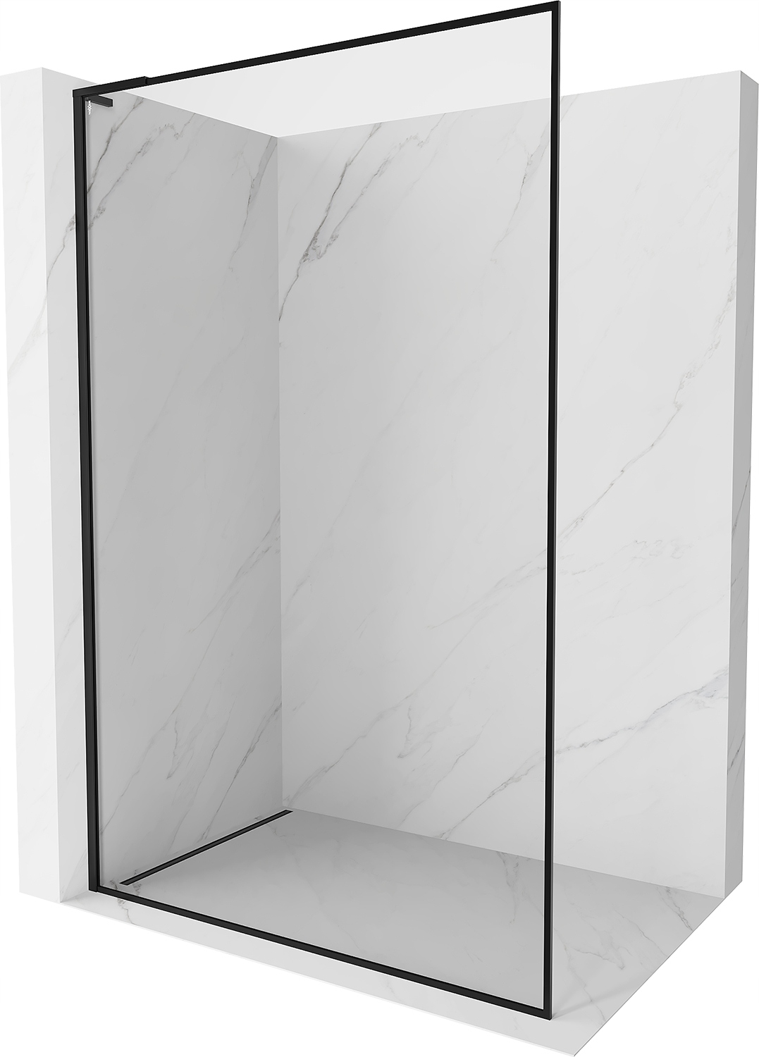 Mexen Kioto-f L Ścianka Prysznicowa Walk-in 85X202 Transparent Czarna