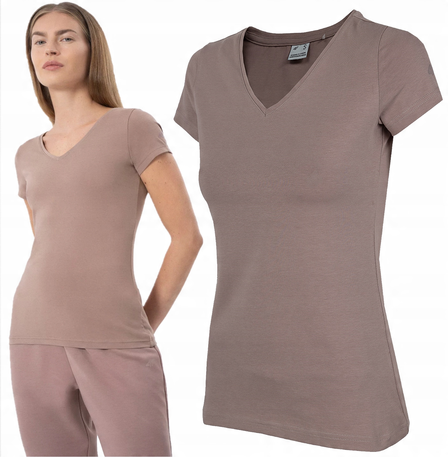 

T-shirt Damski 4F Koszulka W Serek TSD022 XXL
