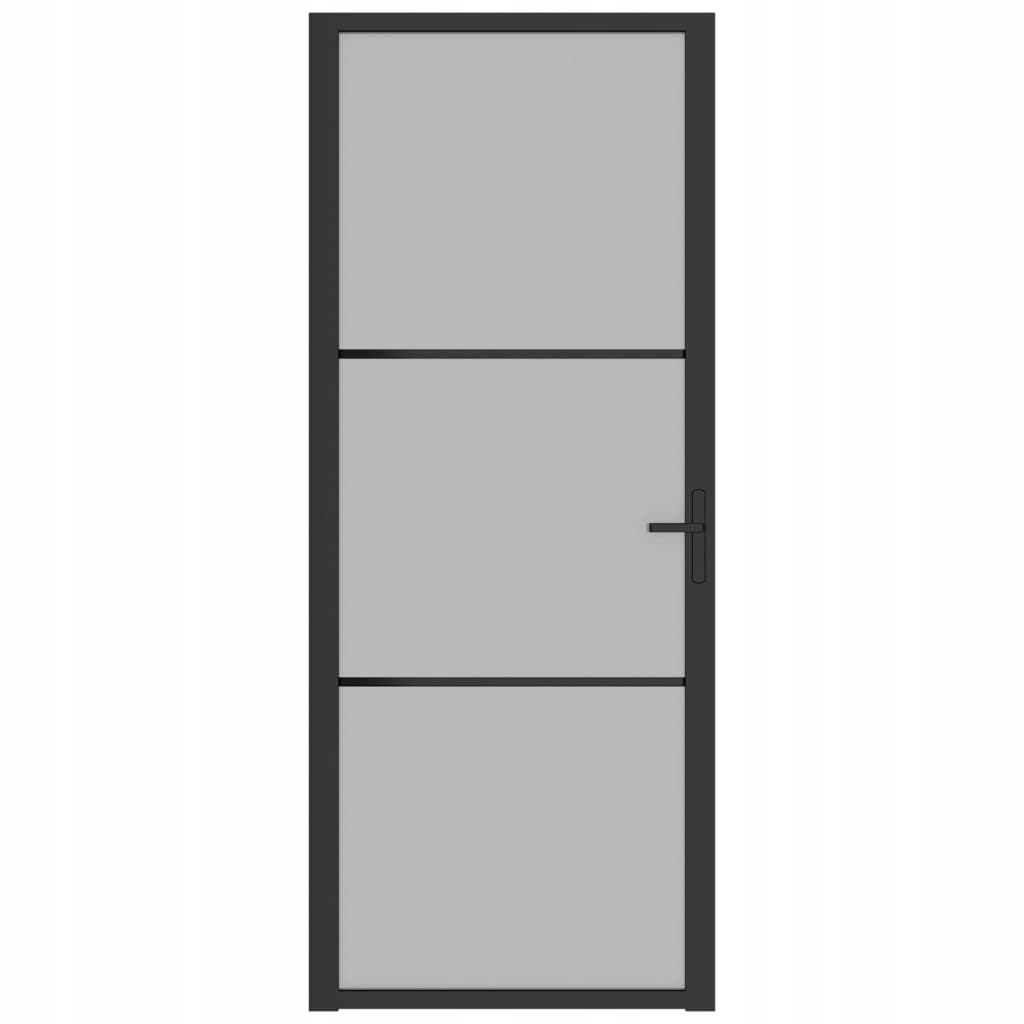 Vnútorné Dvere, 83 x 201,5 cm, čierne, matné sklo a hliník