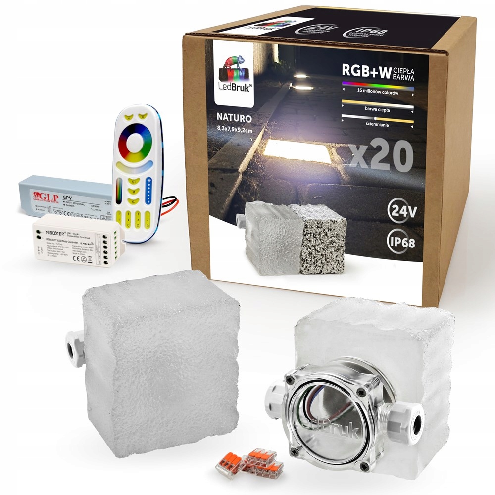 20x Kostka Brukowa LED LedBruk 24V Naturo RGBW BC