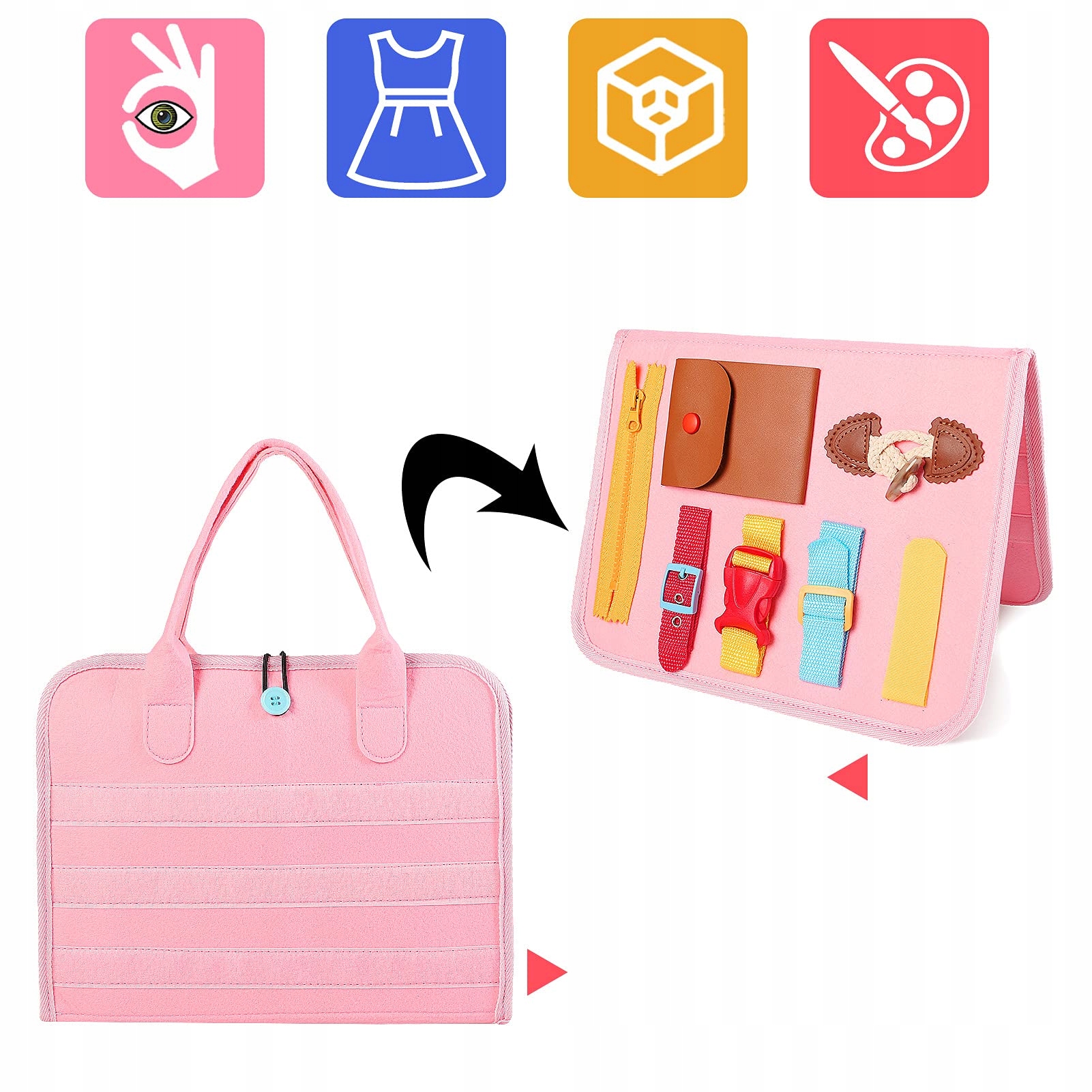 TABLICA MANIPULACYJNA SENSORYCZ MONTESSORI KSIĄŻKA Marka inna