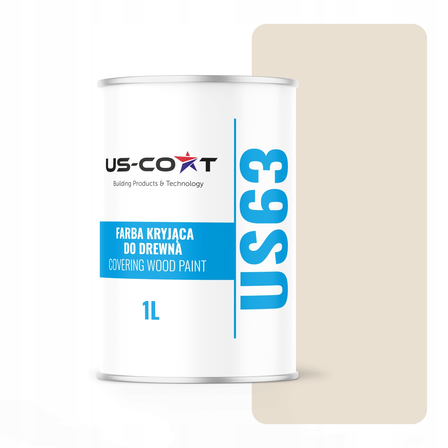 Farba Do Drewna Kryjąca Drzwi Renowacji Kremowy Ral 9001 Półmat 1L Uv
