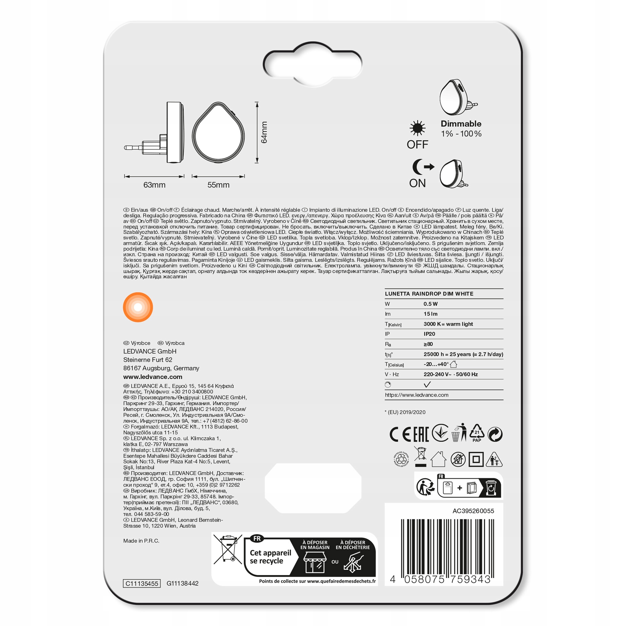 Lampka nocna Ledvance biały Marka Ledvance