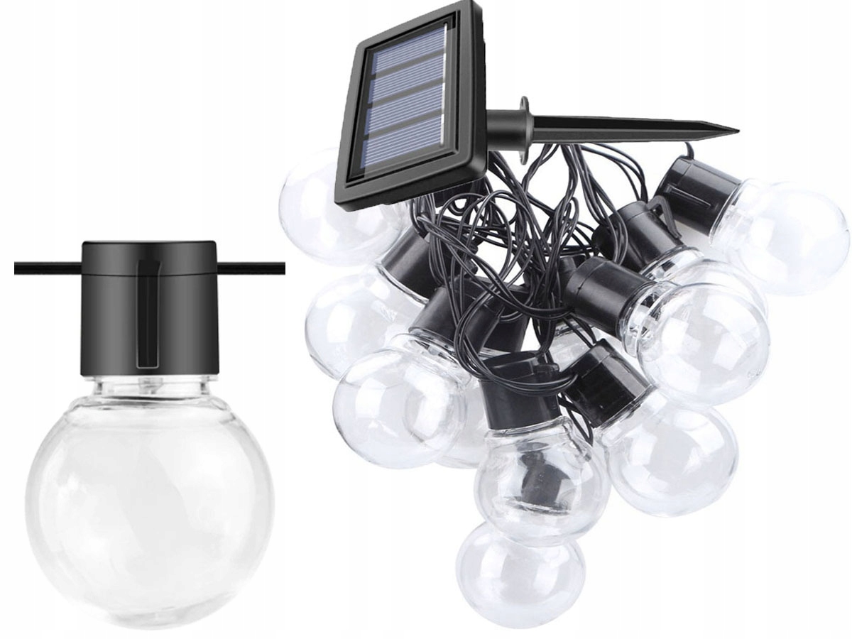 

lampa solarna Girlanda Żarówka 10 led dekor P-704