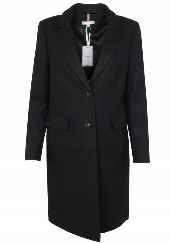 Tommy Hilfiger dámský vlněný kabát, černý, velikost 42