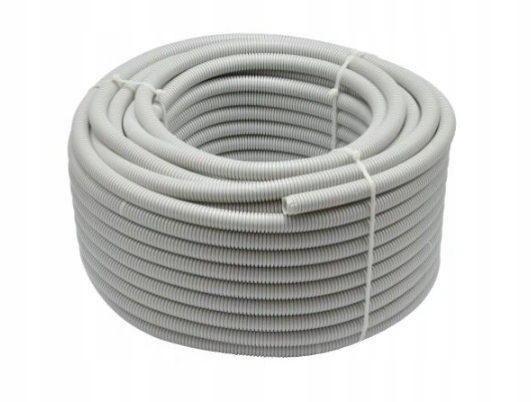 

Rura giętka karbowana z drutem 25mm 1m jasno szary