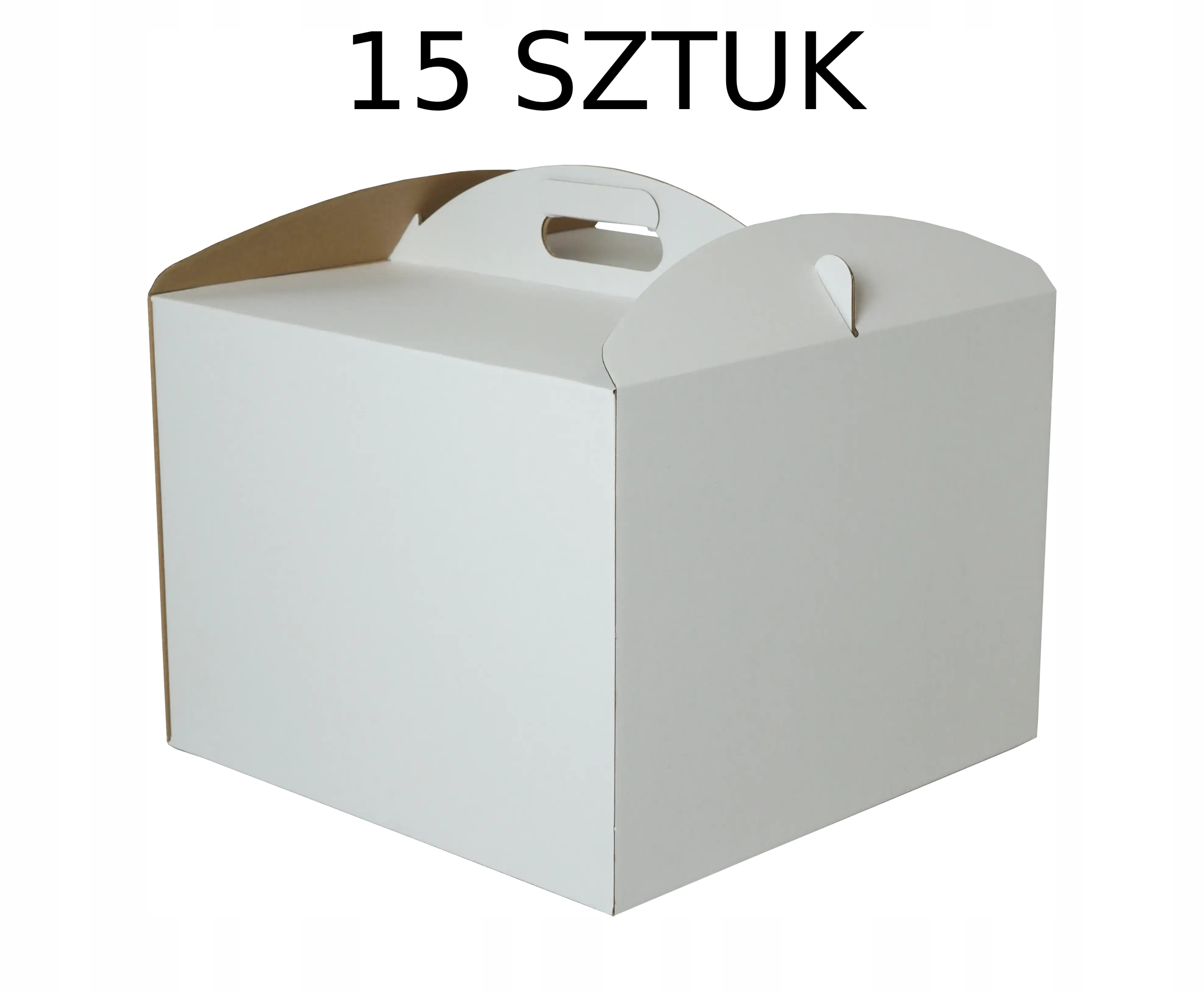 Karton Pudełko na tort ciasto 34x34x25 cm białe opakowanie 15 szt.