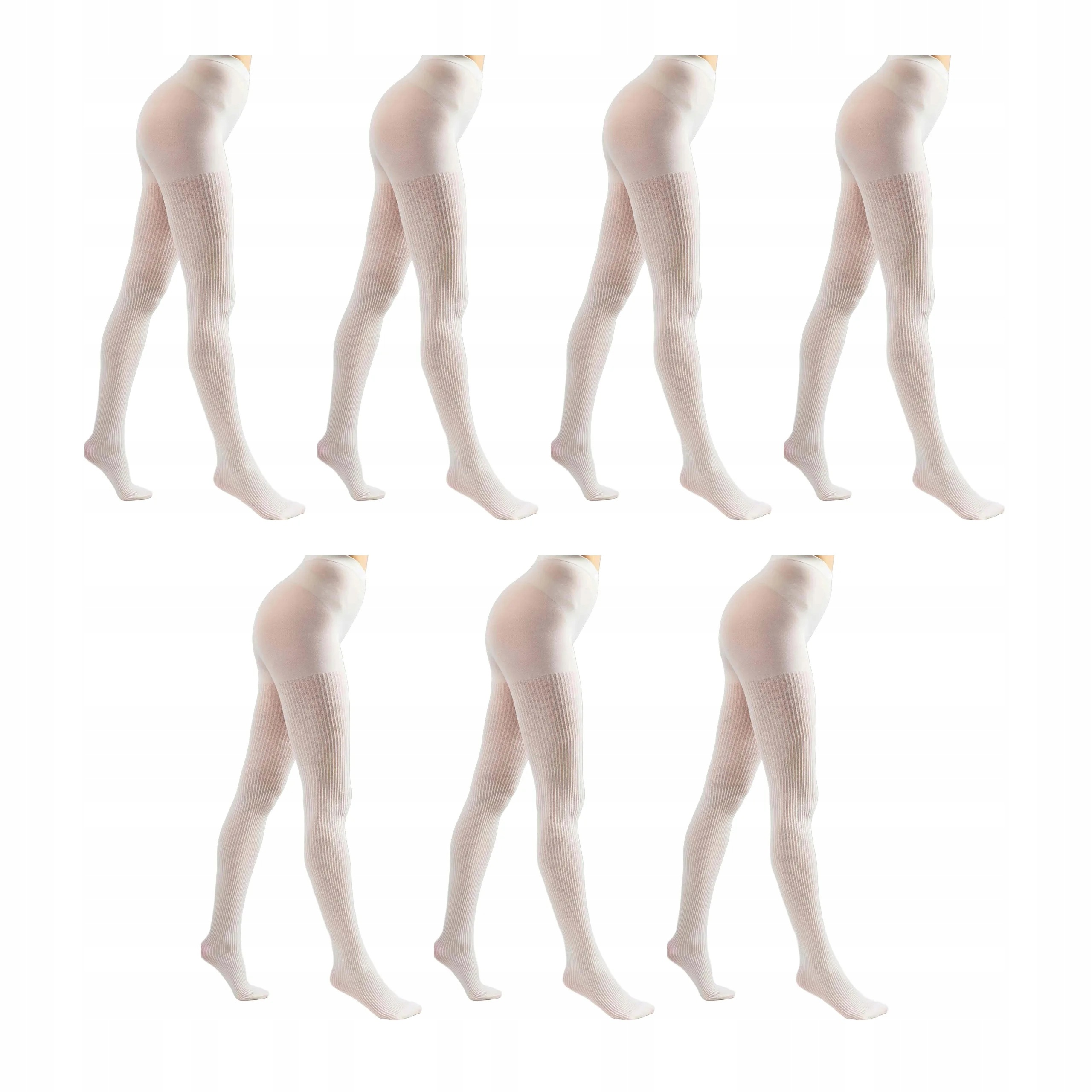 7 párů Punčocháče z mikrovlákna 70 den žebrované 1944 Rib Legs 7x Panna 4-L