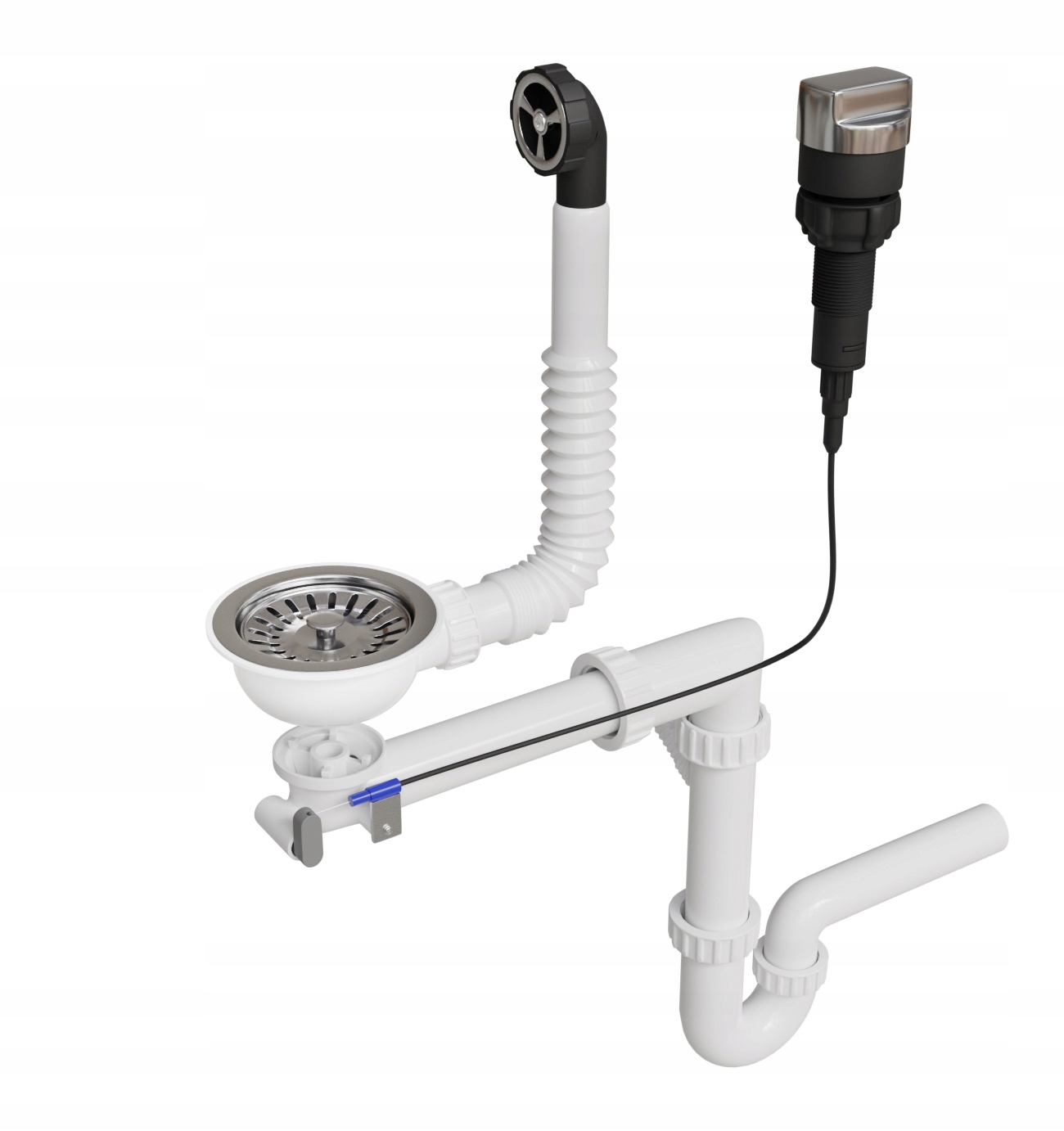 Syfon jednokomorowy zlewozmywakowy automat chrom