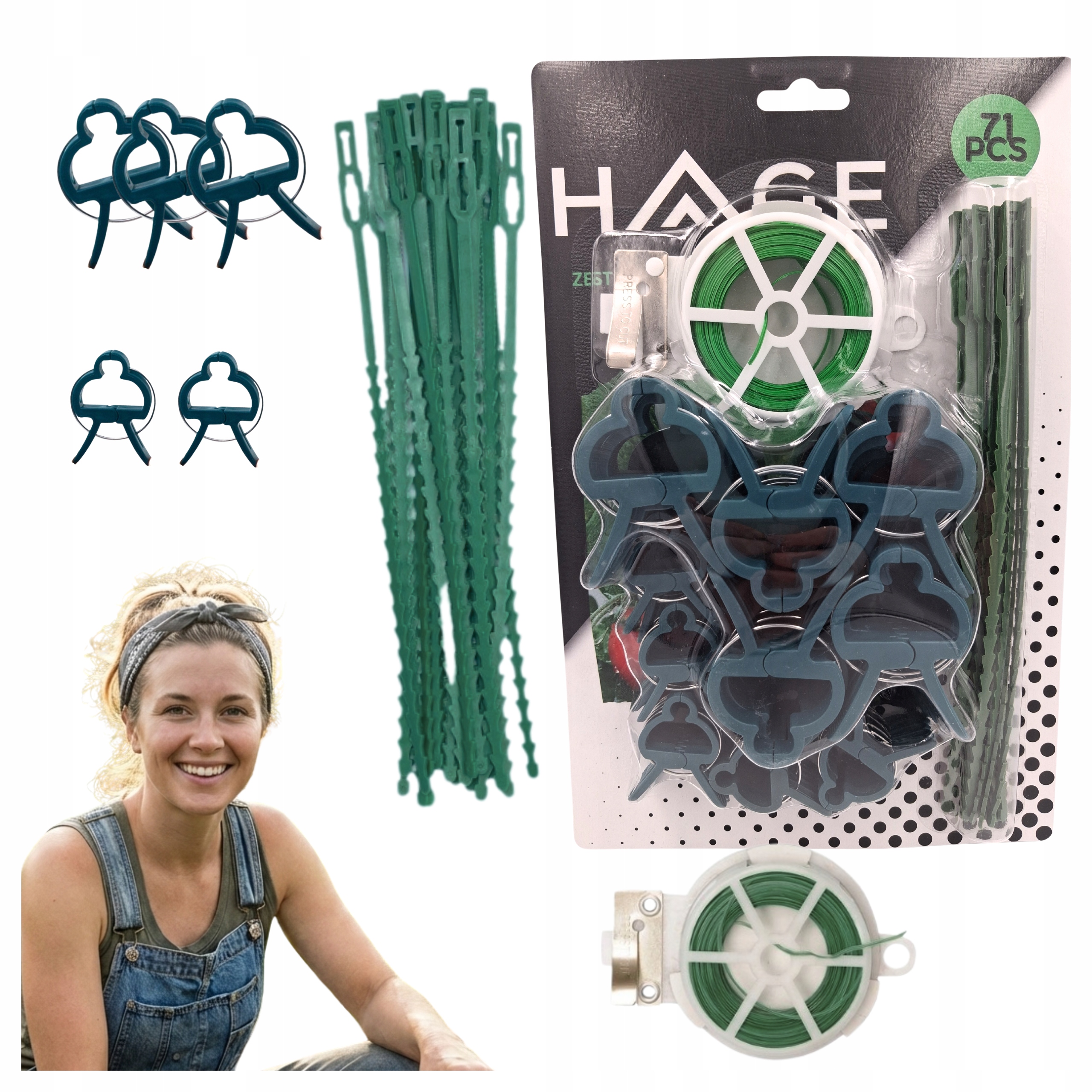 ZAPINKI KLIPSY DO POMIDORÓW PODWIĄZYWANIA ROŚLIN OPASKI DO MOCOWANIA ROŚLIN