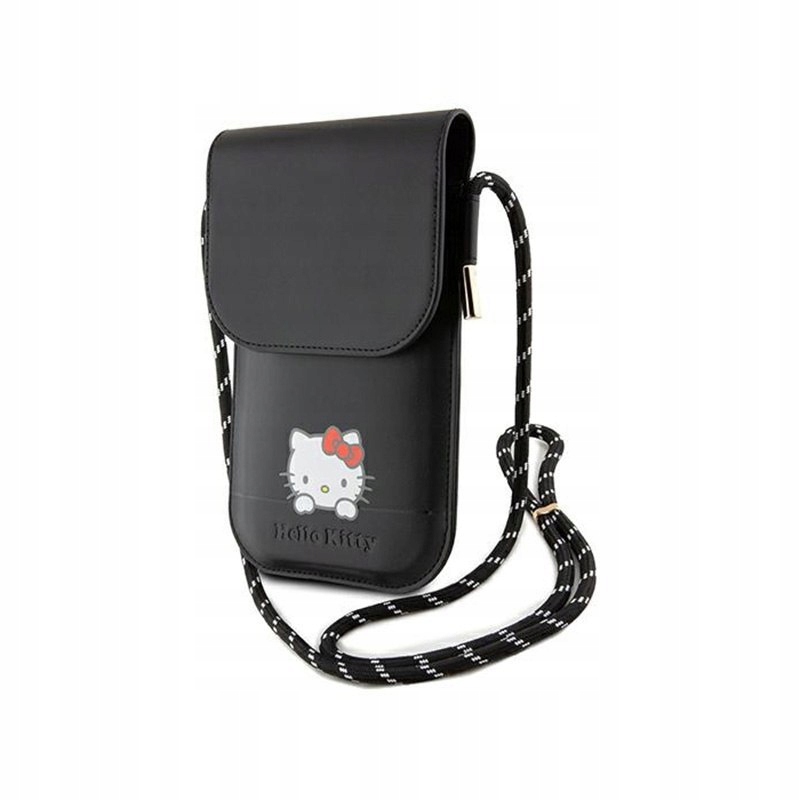 Hello Kitty Leather Daydreaming Cord – crossbody kabelka na telefon (černá)