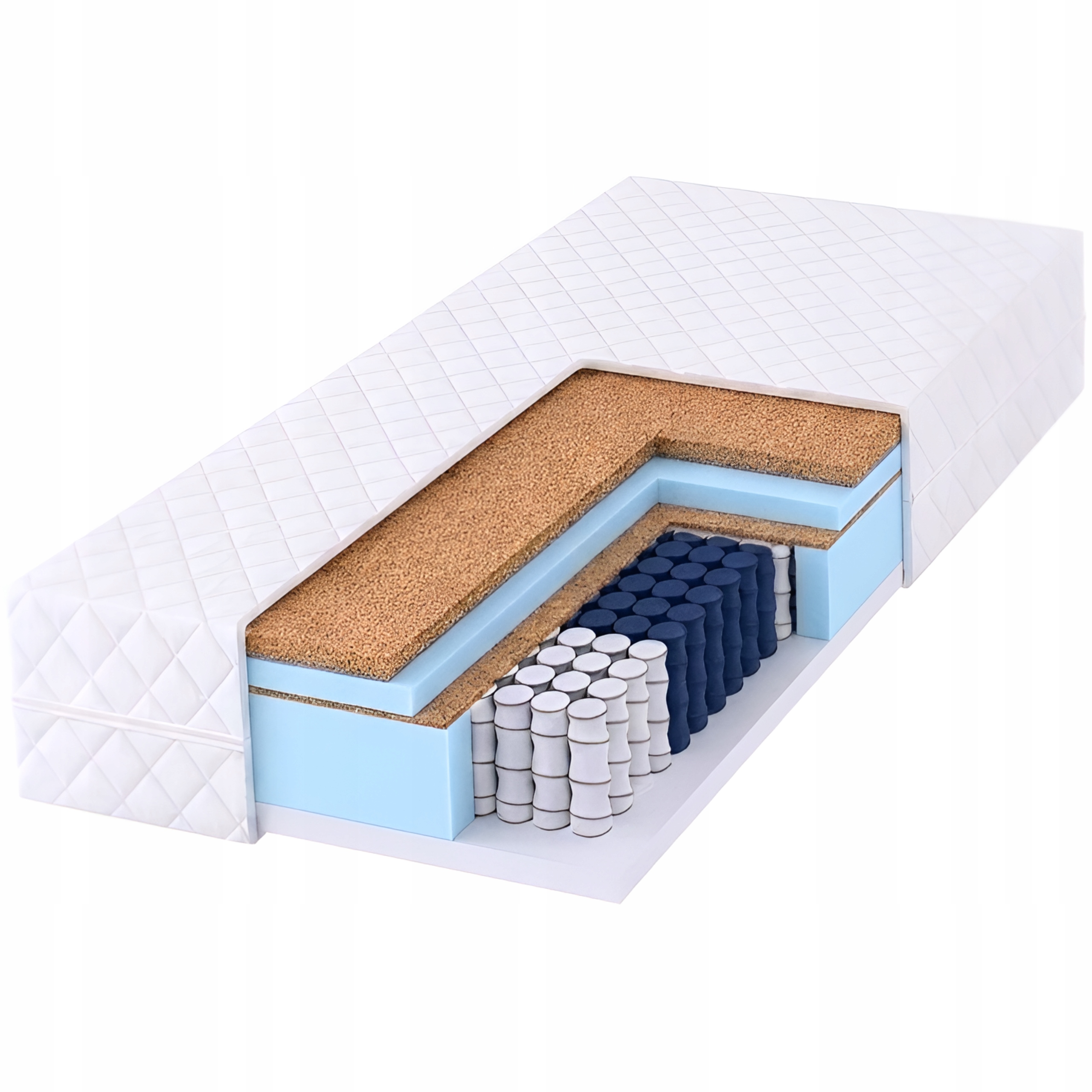 Materac 140x200 kieszeniowy 7 stref twardy kokos H4/H3 dwustronny Natura