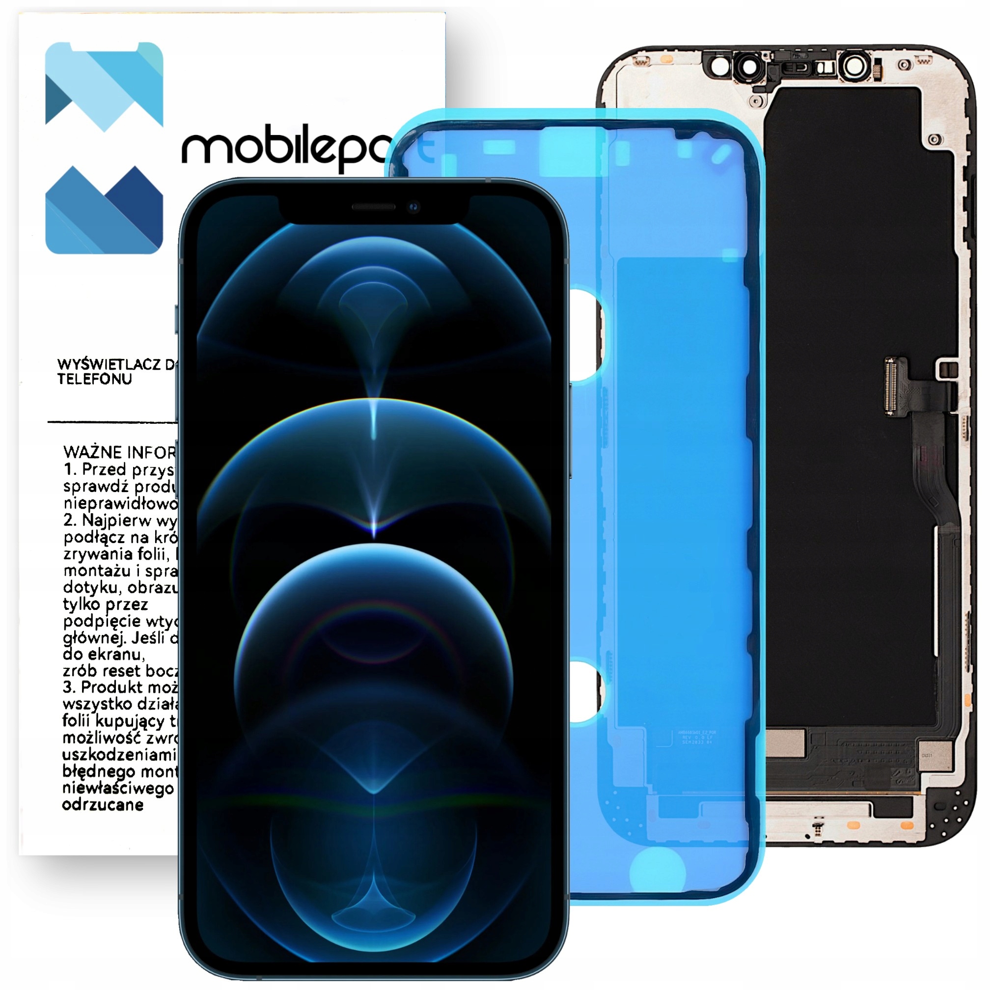 Matryca do iPhone 12 Pro Max LCD Ekran Ramka Uszczelka Incell