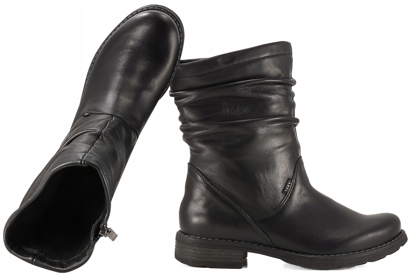 Axel 4470 Kozačky Kožené Zateplené Dámské Kotníkové Boty Zimní černé 36 Černá
