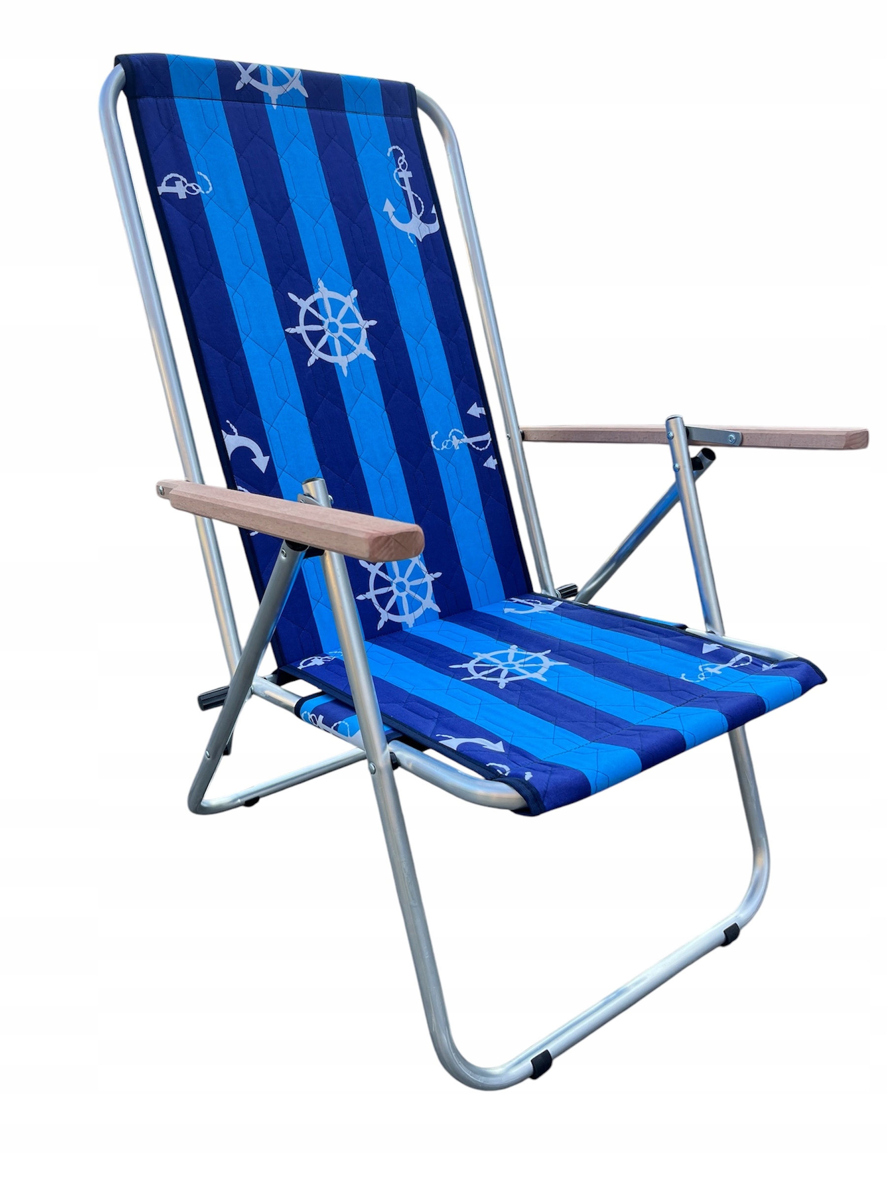 Leżak aluminiowy plażowy ogrodowy 120 kg lekki