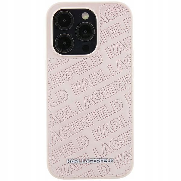 Etui Karl Lagerfeld Quilted K Pattern na iPhone 15 Plus 14 Plus różowe