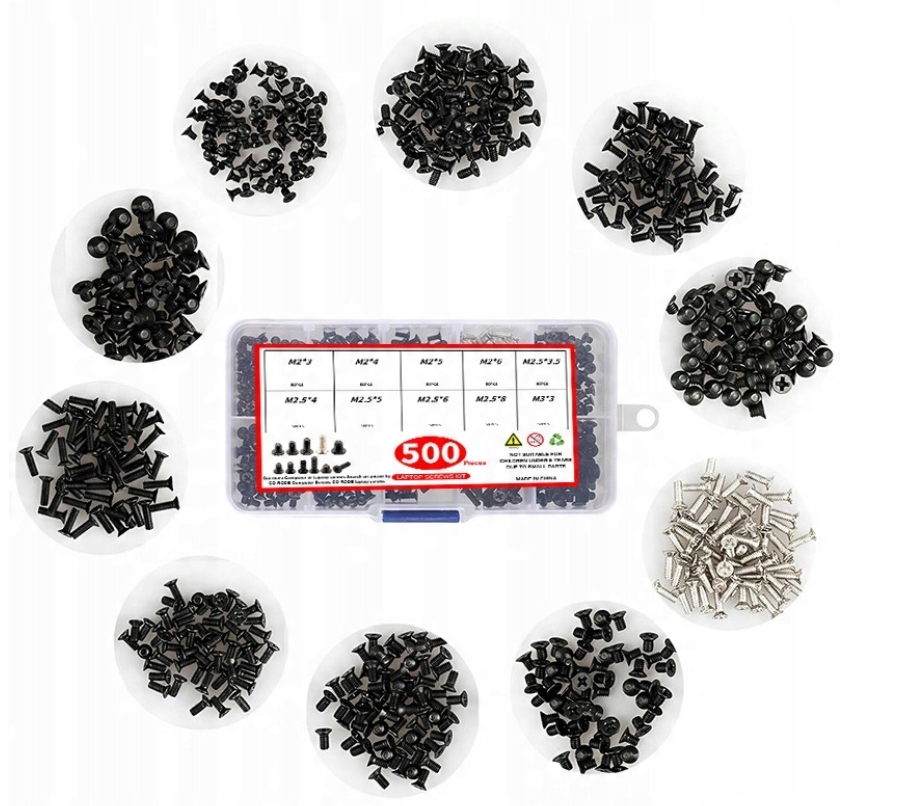 НАБОР ВИНТОВ ДЛЯ НОУТБУКА 500 ШТ. M2. 5 M3 винты для ноутбука