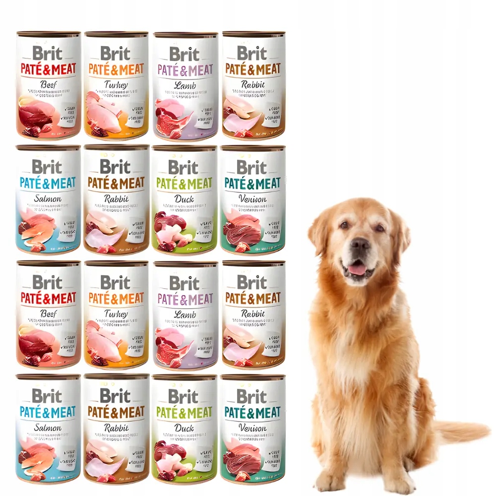 Brit Pate & Meat Mix smaków 16×400g Mokra karma dla psa bez kurczaka