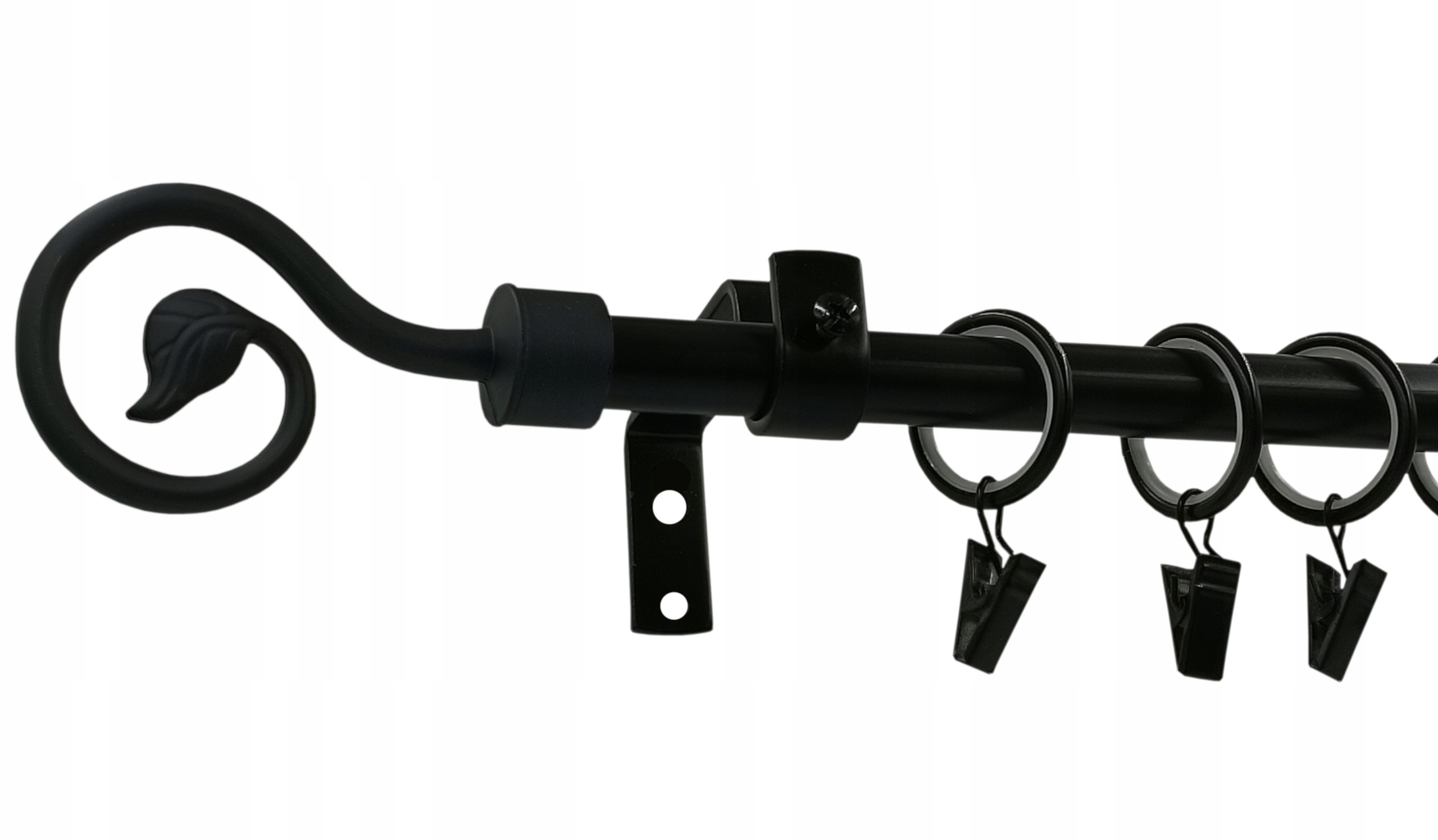 KARNISZ LOFT 16mm CZARNY 240cm cichy SPIRALKA