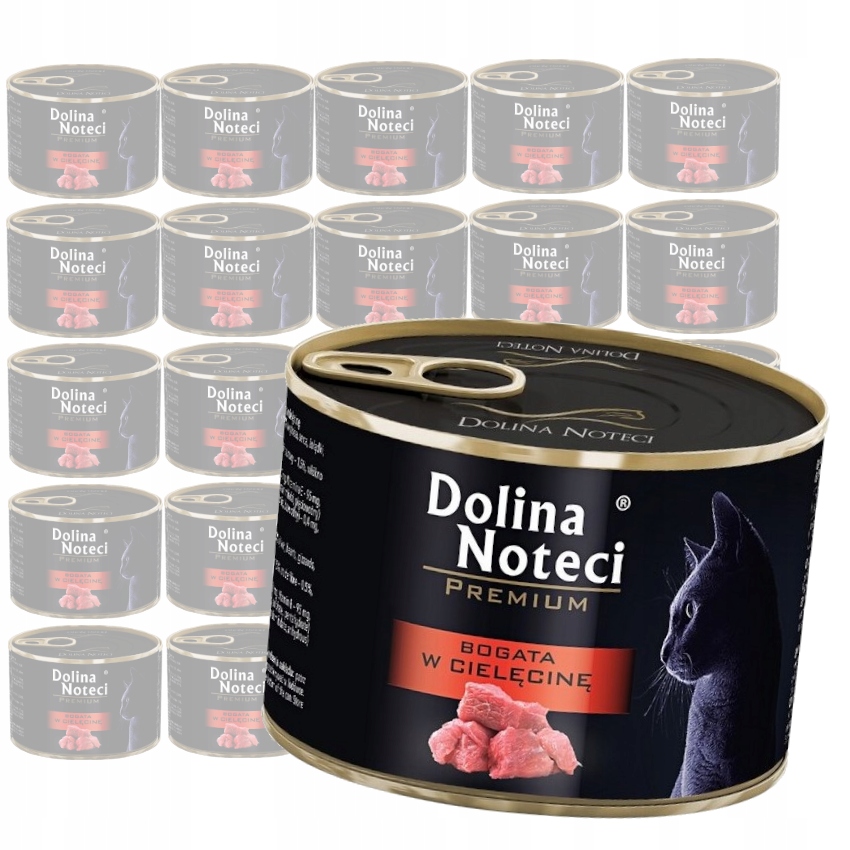 Levně Dolina Noteci Premium Mokré Krmivo Pro Kočky S Telecím Masem 24x185 g