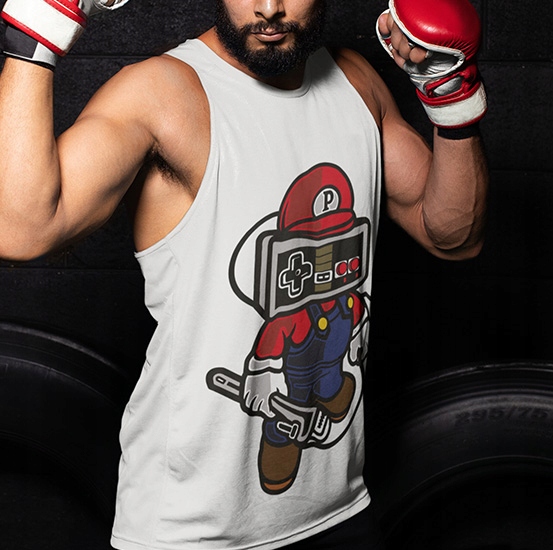 TANK TOP ANIMOWANE PLAYER HEAD 1 Rozmiar XL