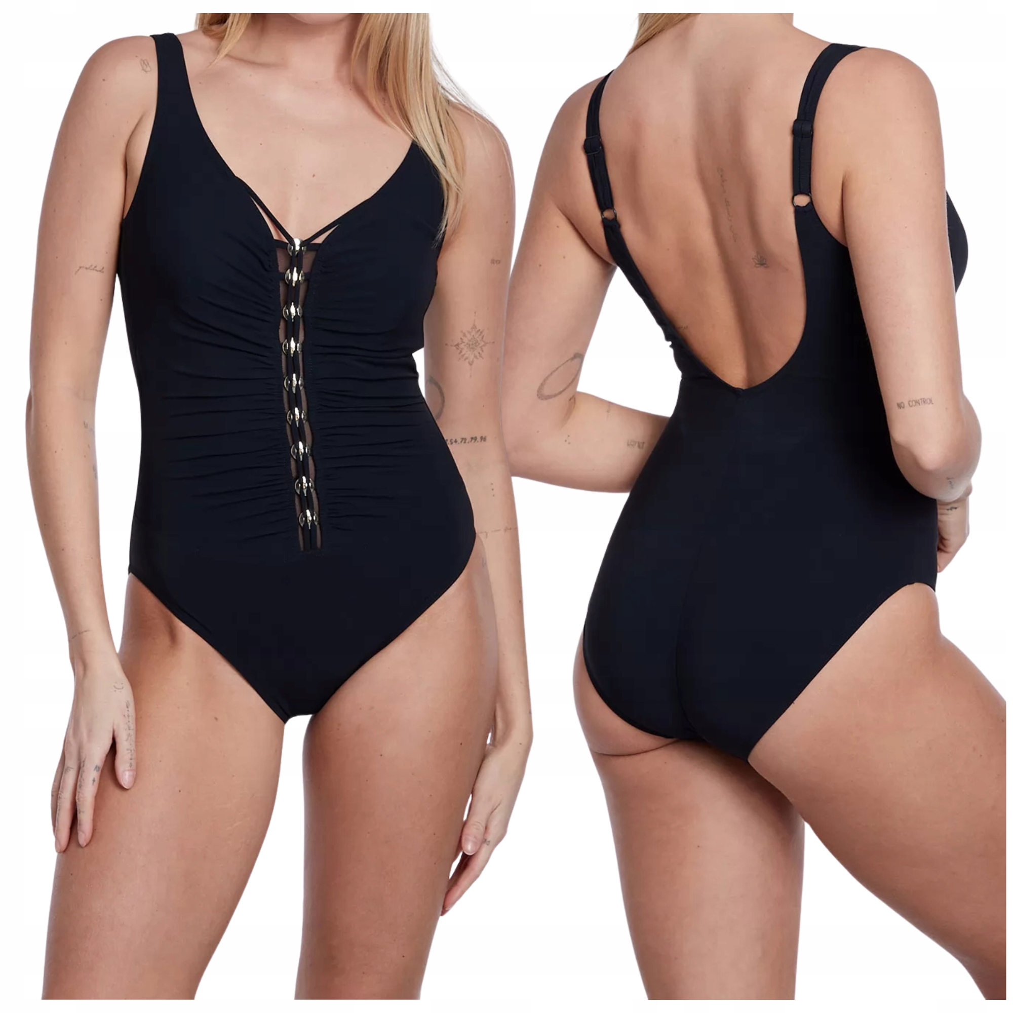 Plavky modelující pohodlný kostým Sunflair 72121 černé 44D