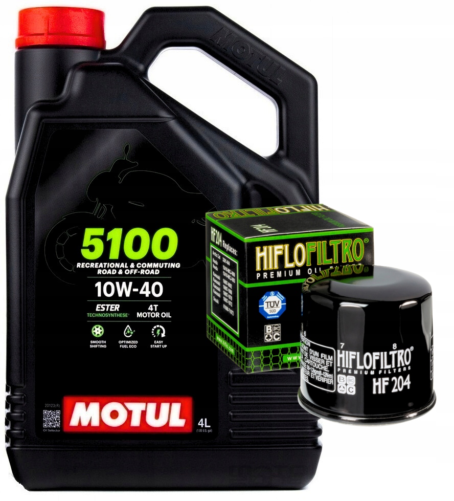 Zestaw Olej Motul 5100 10W40 4L Filtr HF204 Honda Cbf 1000 Honda 06-15rok