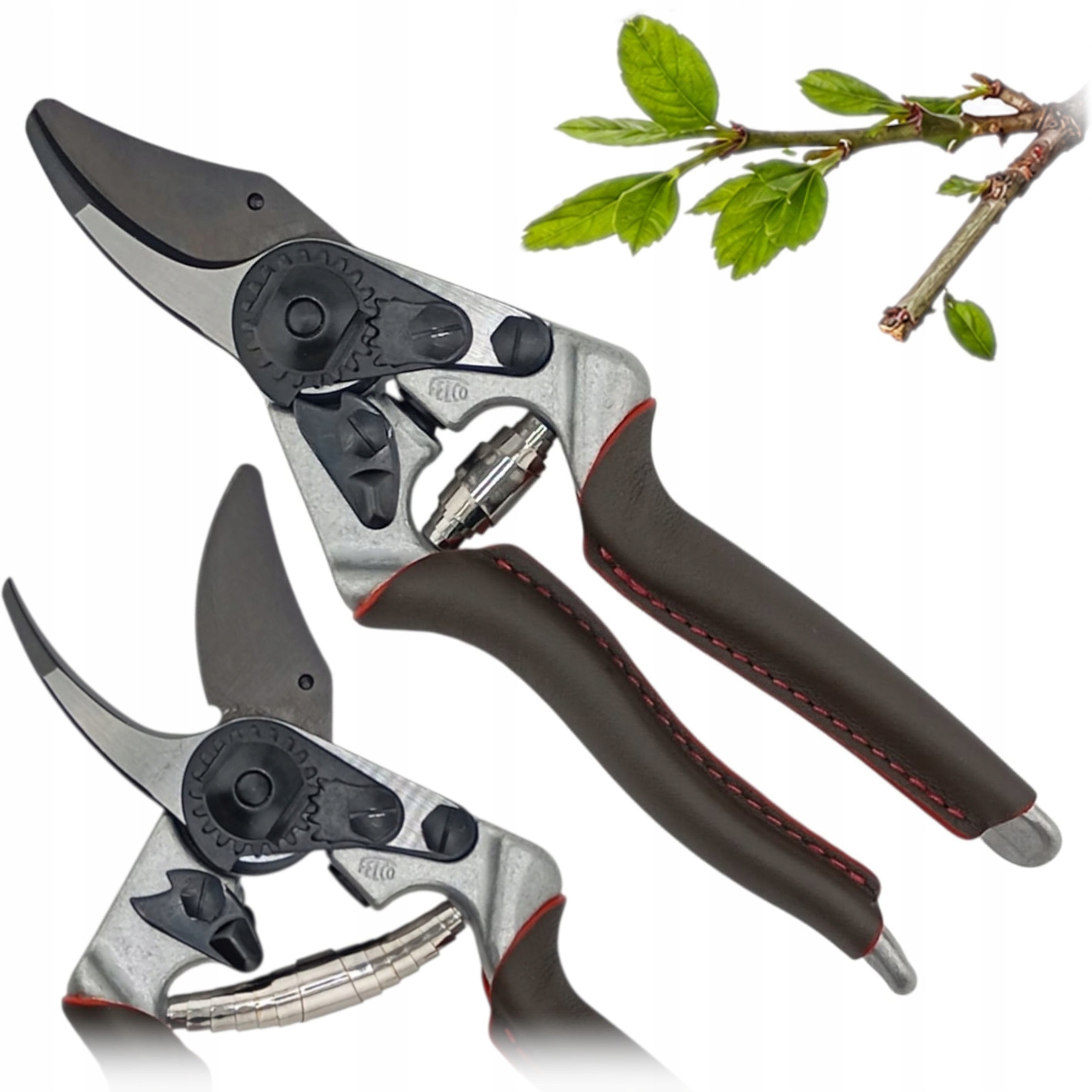 Felco 6 Elite sekator ogrodowy nożycowy Skórzany uchwyt F-Tech do 20 mm M