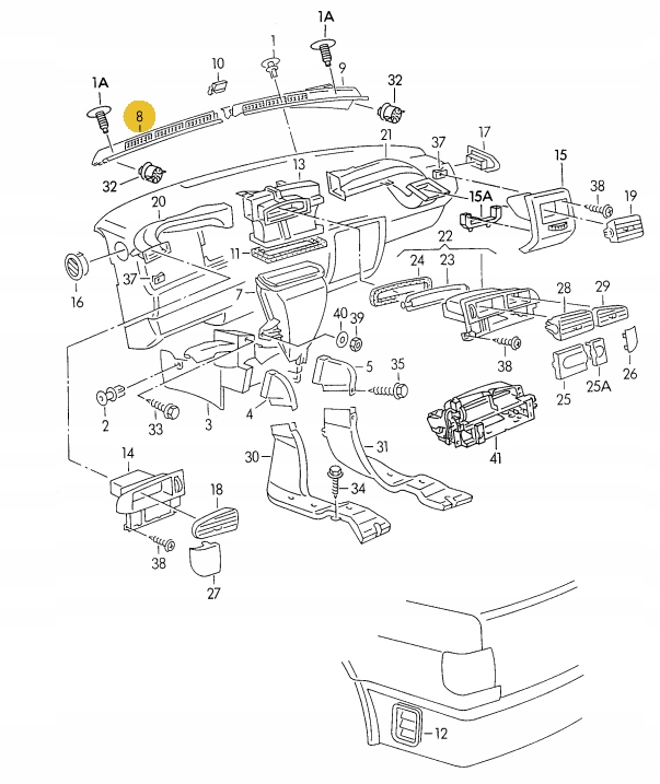 PODSZYBIE ODRZUTNIK WODY VW Golf III Vento lewa Numer katalogowy części 1H1819415B