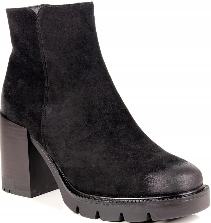 Dámské Kotníkové Boty Černé S Pohodlným Zipem A Sloupkem