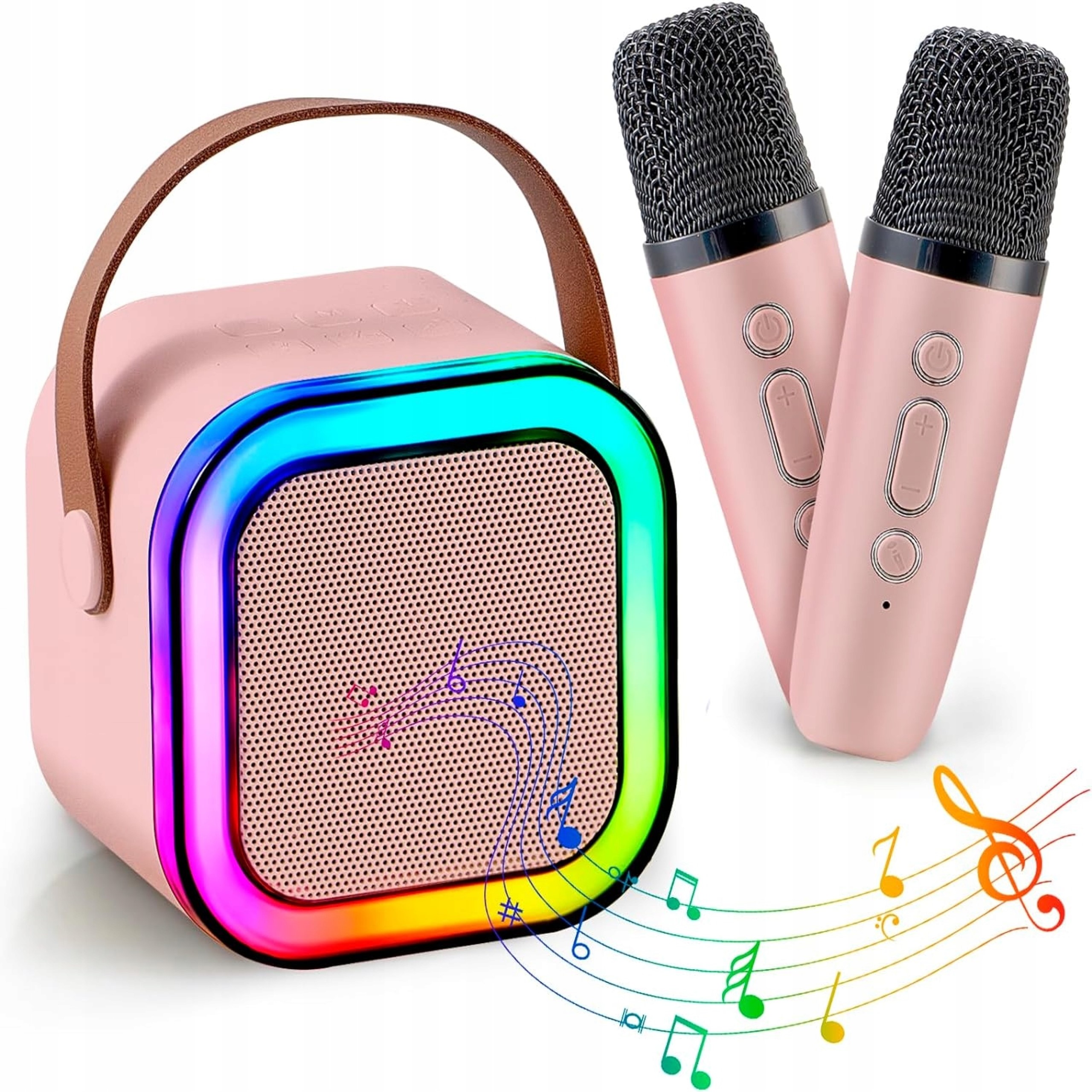 Zestaw do Karaoke Bluetooth Bezprzewodowy Głośnik + 2 Mikrofony Dla Dzieci Marka AMT