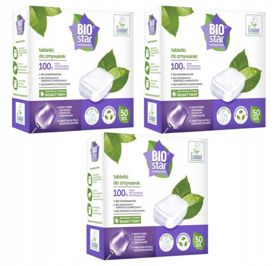 Levně BIOstar Ekologické tablety do myčky nádobí Biologicky rozložitelné Účinné 150 ks