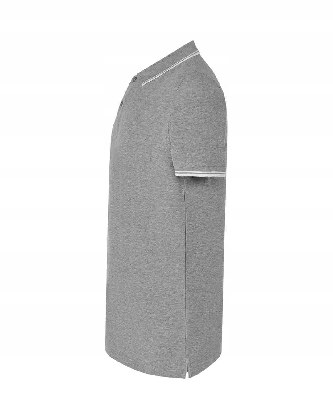 KOSZULKA POLO męska BAWEŁNA 85% JHK CONTRAST SZARY MELANŻ/BIAŁY S Płeć mężczyzna