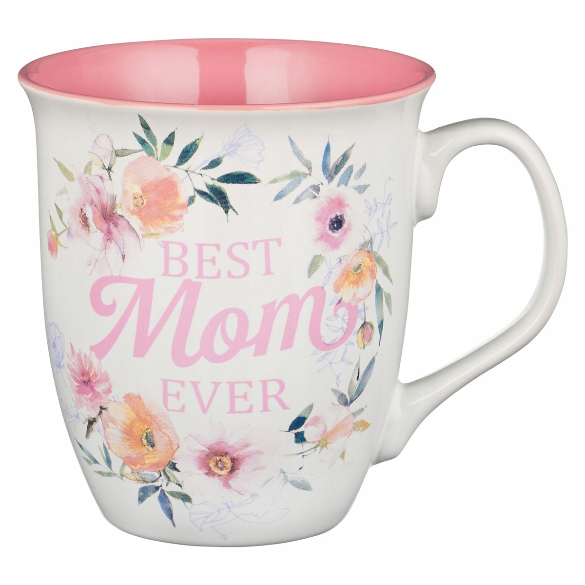 Kubek ceramiczny Best Mom Ever White and Pink