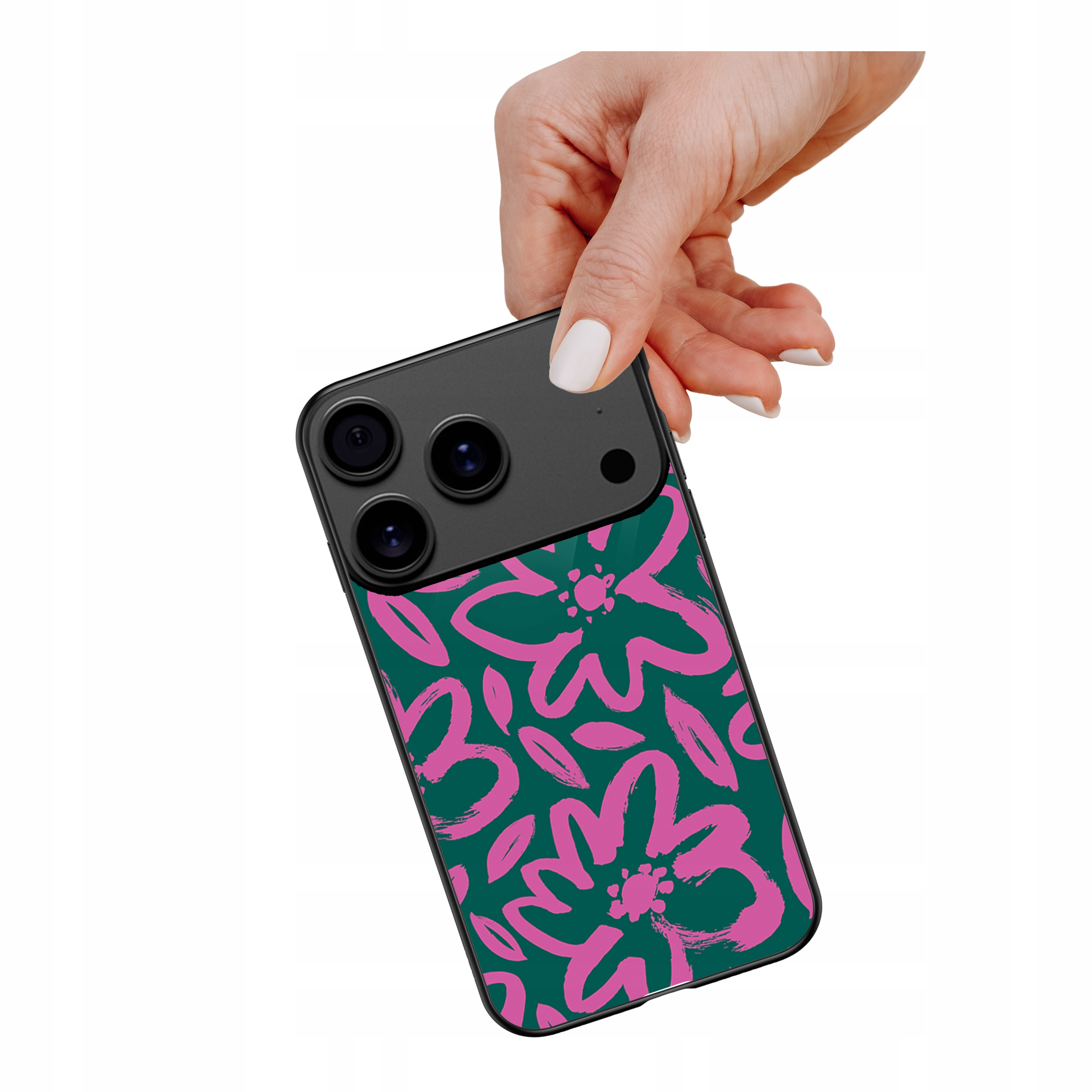 Etui szklane ceramiczne do iPhone 17 Pro Neon Bloom