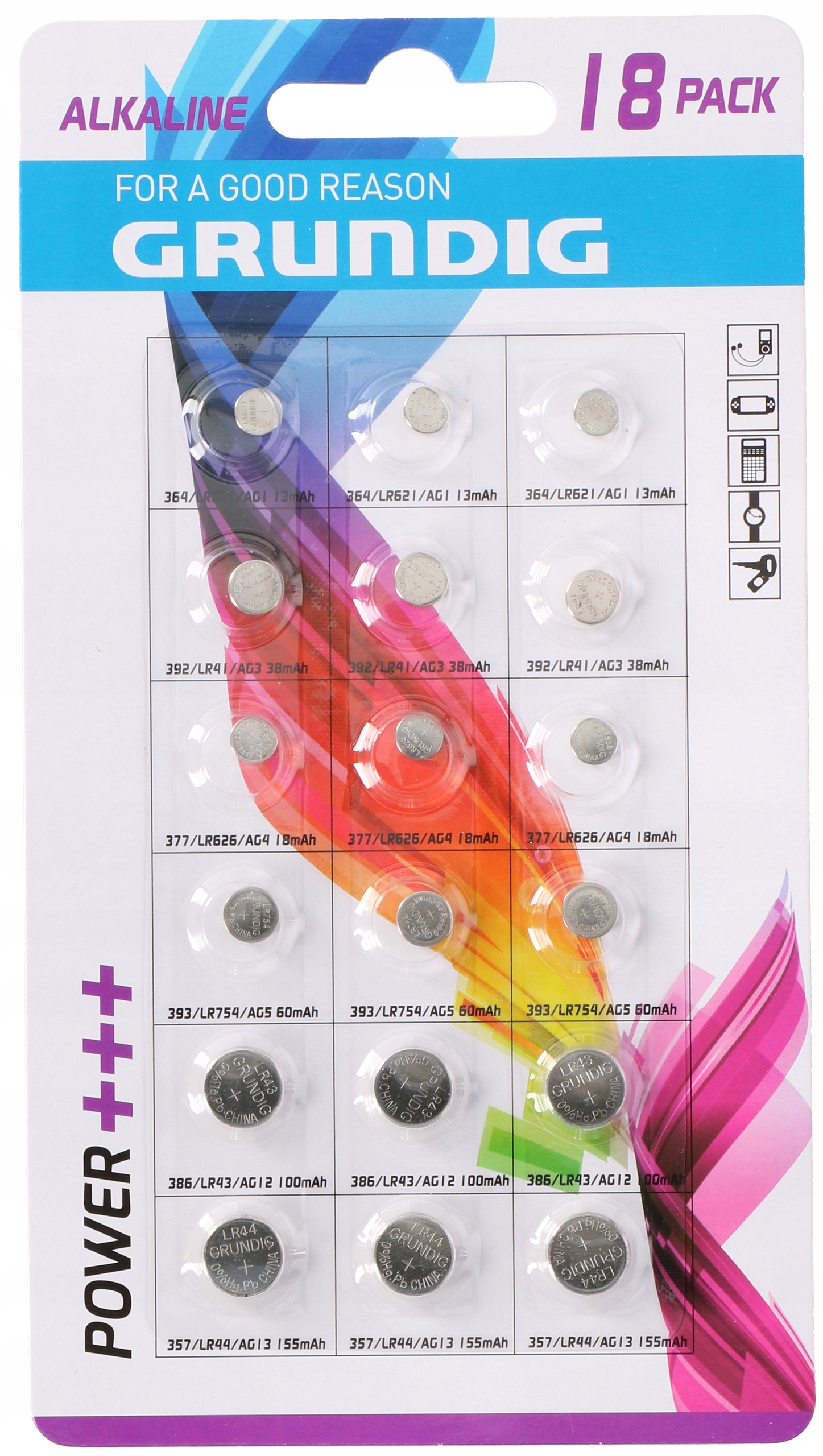 

Baterie LR41,LR43, LR44, LR626, LR621, LR754 18szt